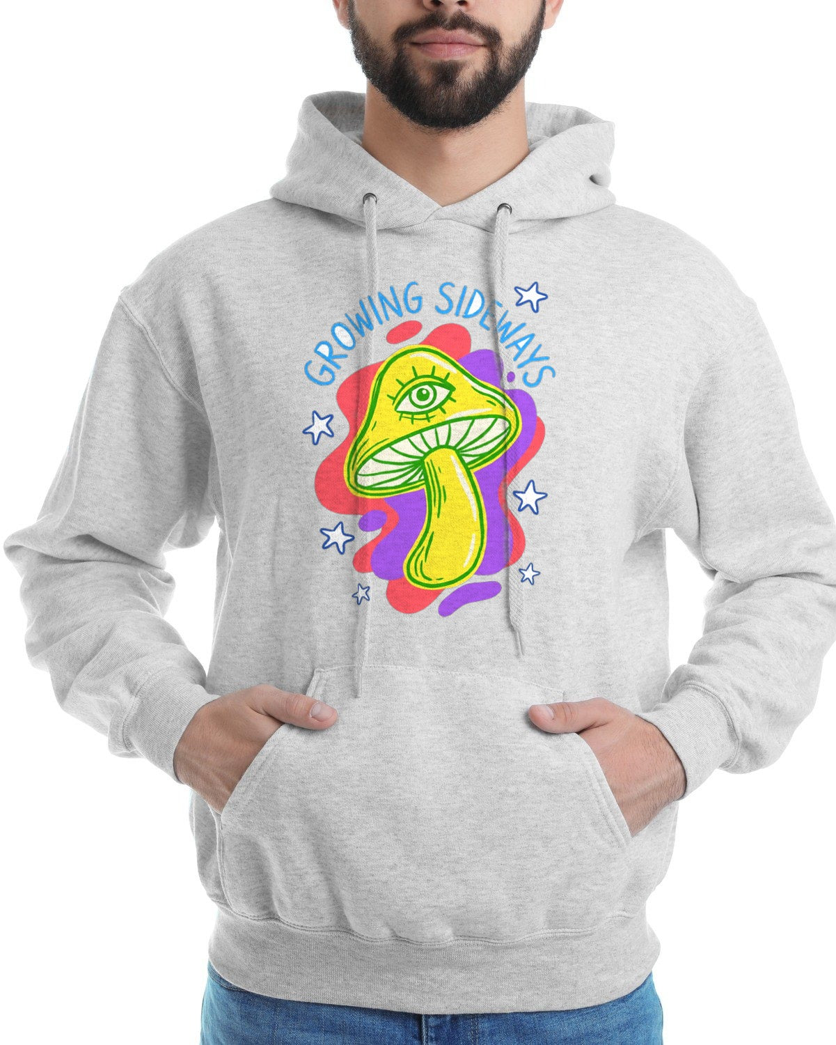 Happy Little Weirdo Mushroom Tee Hoodie — lifestyle photo