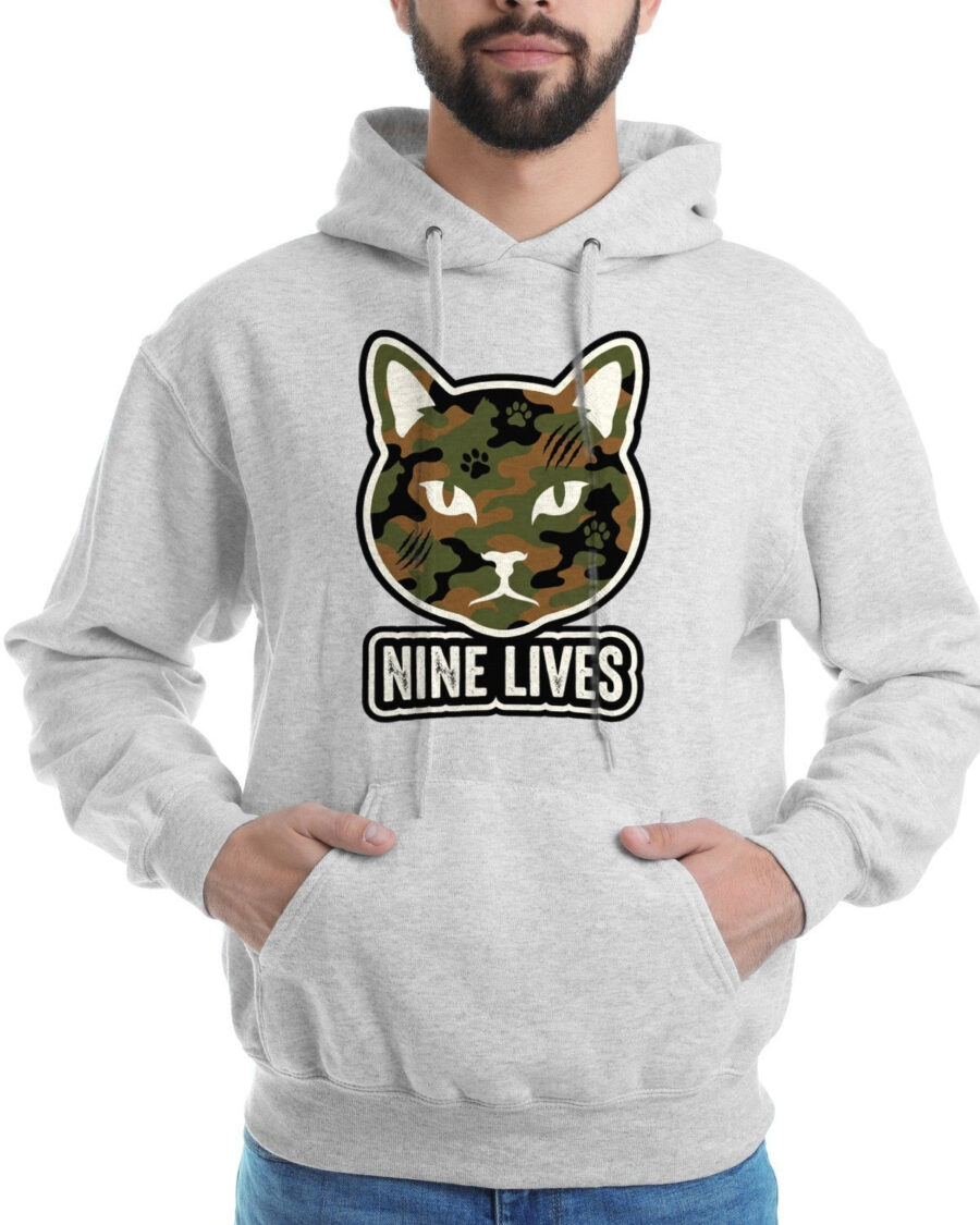 Camo Feline Streetwear Silhouette Hoodie — lifestyle photo