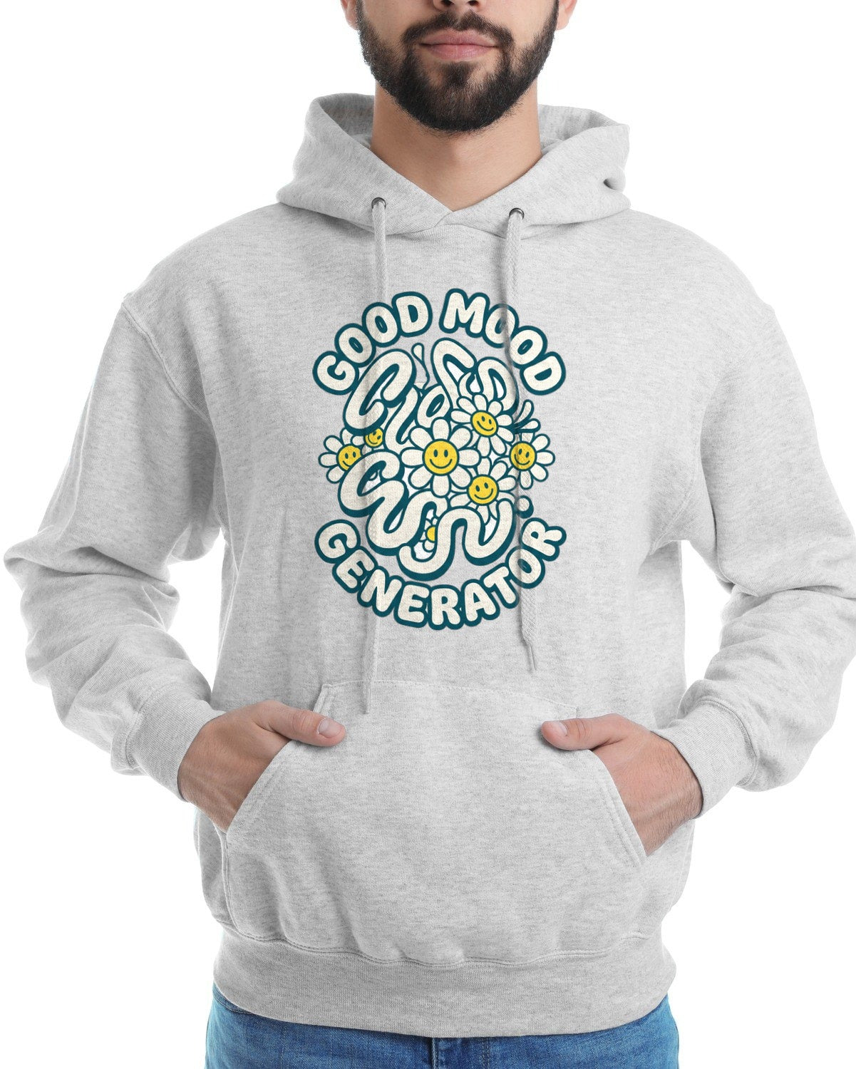 Good Mood Generator Y2K Abstract Tee Hoodie — lifestyle photo