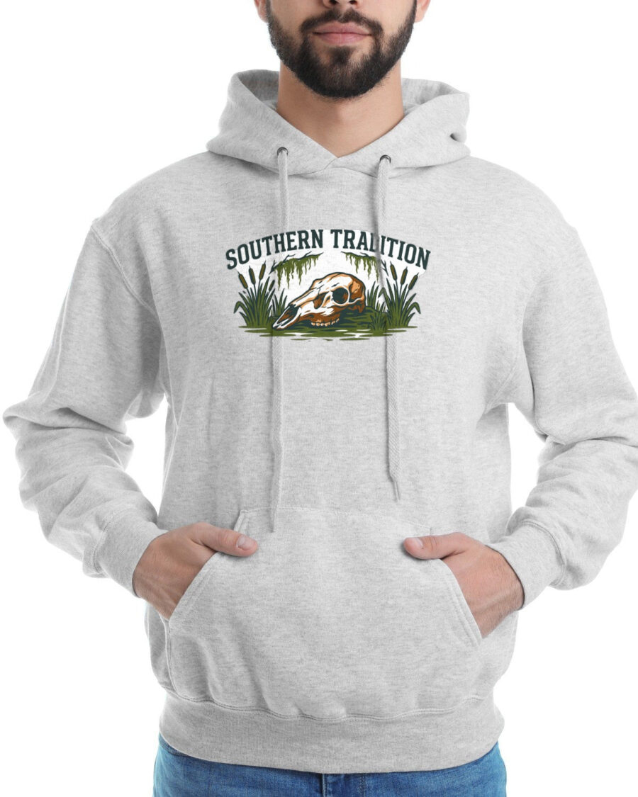 Vintage Southern Outdoors Deer Skull Hoodie — lifestyle photo