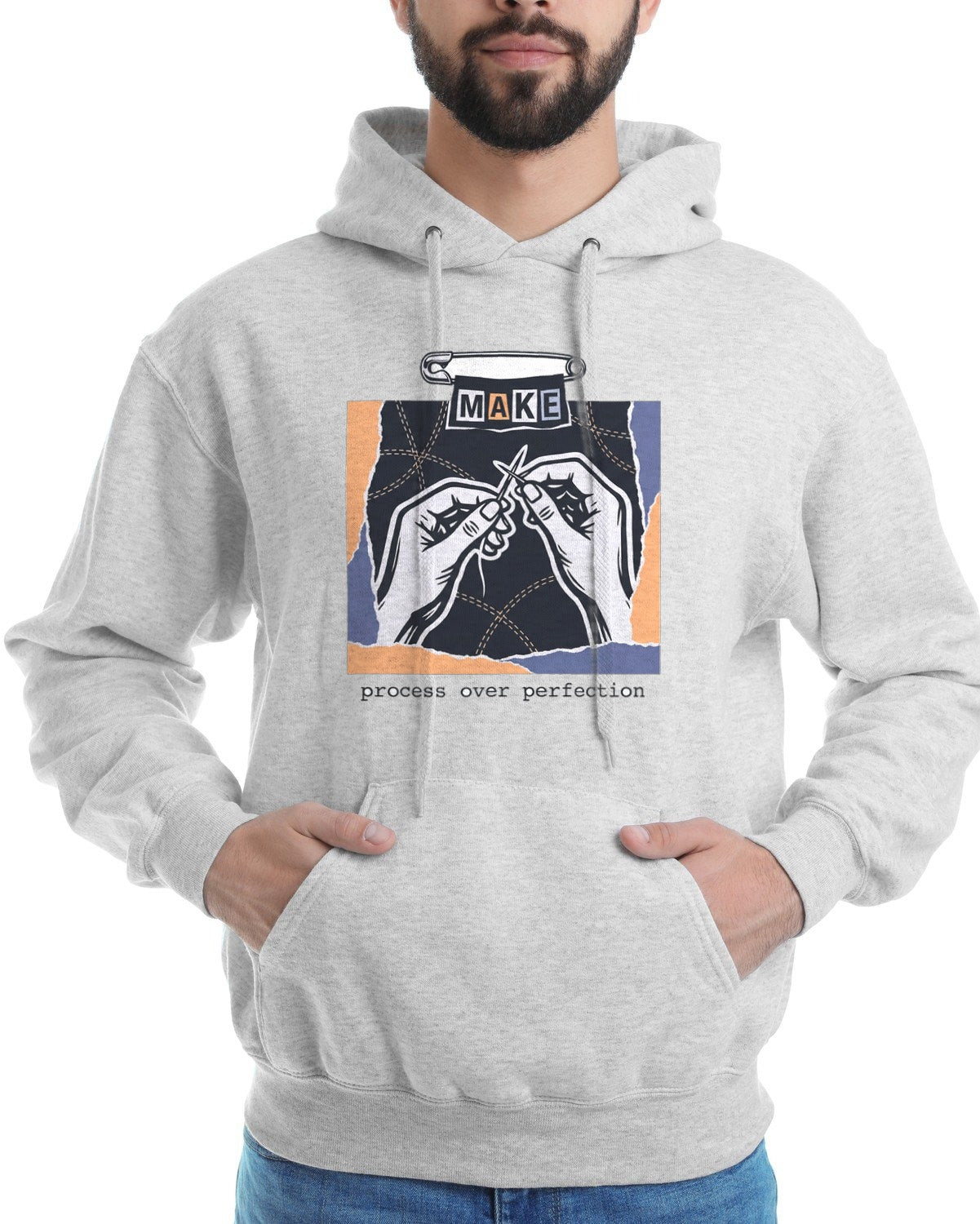 Mended By Hand Hoodie — lifestyle photo