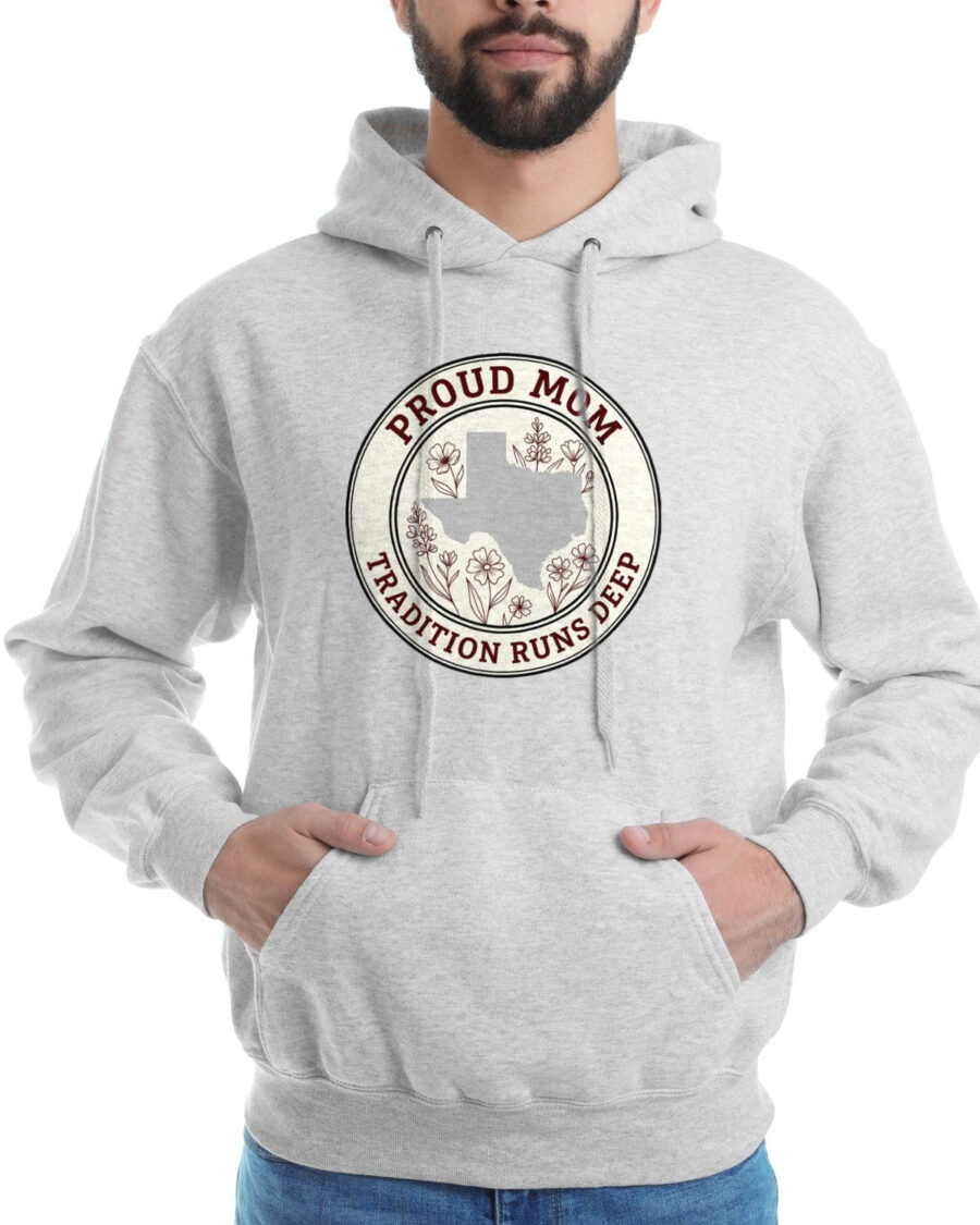 Maroon Tradition Proud Mom Seal Hoodie — lifestyle photo