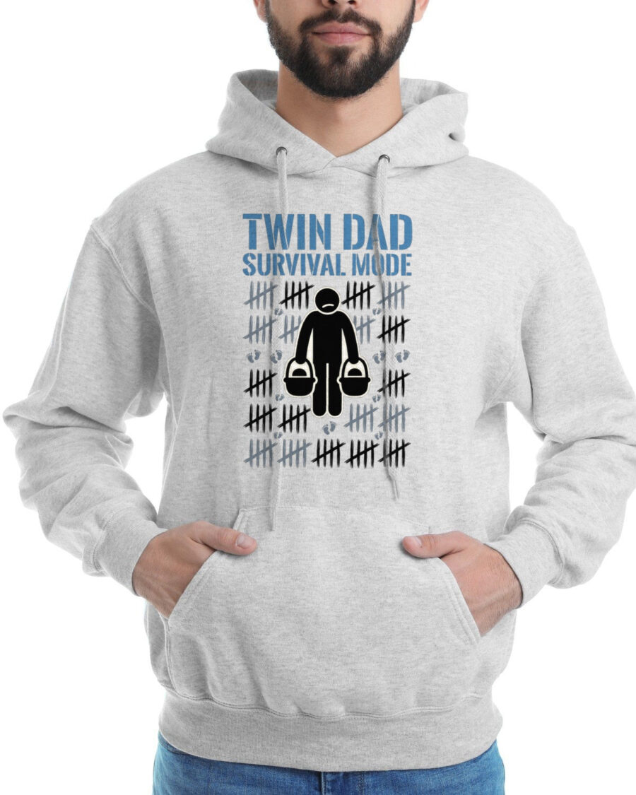 Twin Dad Survival Tally Tracker Hoodie — lifestyle photo