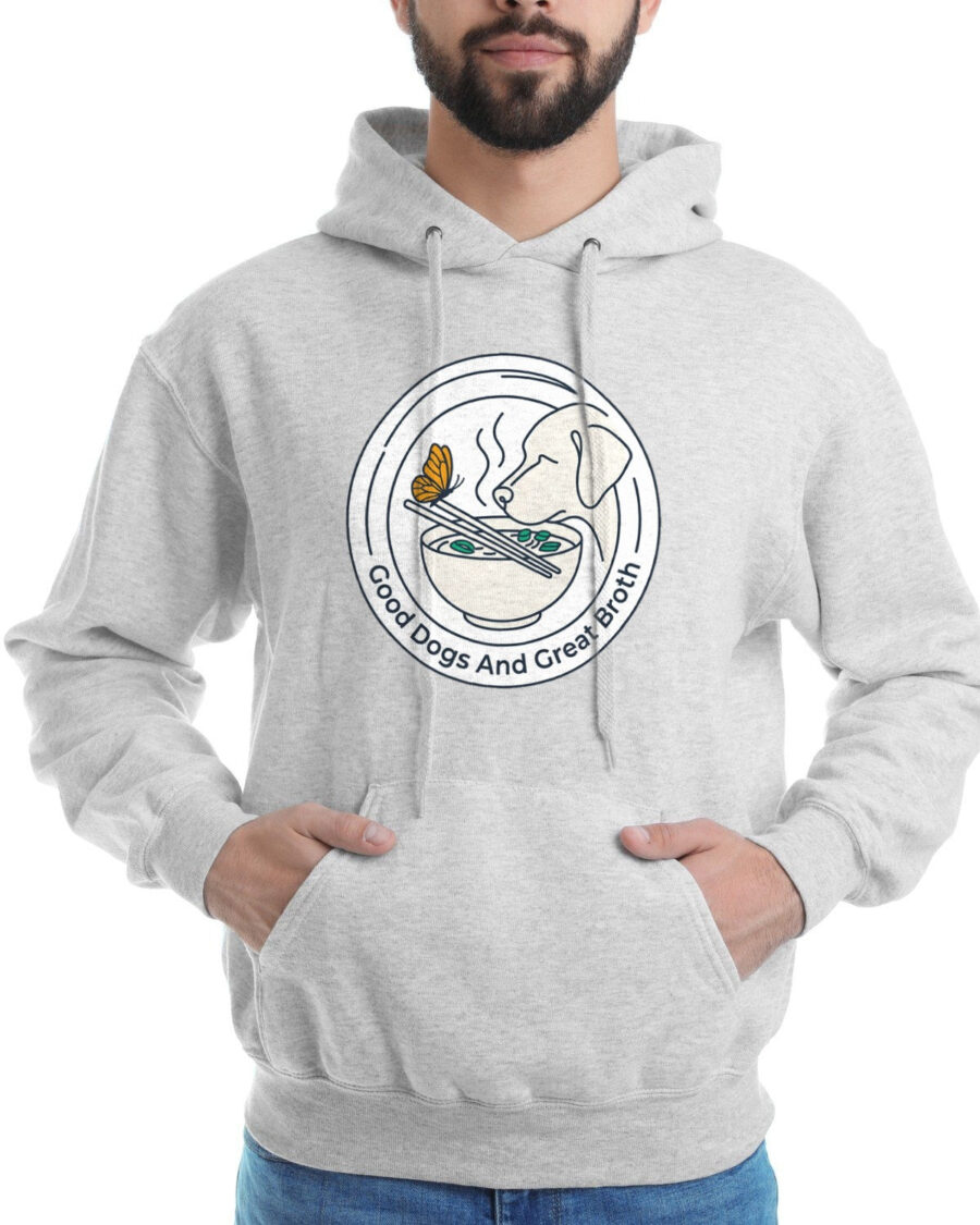 Ramen And Rescues Noodle Bowl Badge Hoodie — lifestyle photo