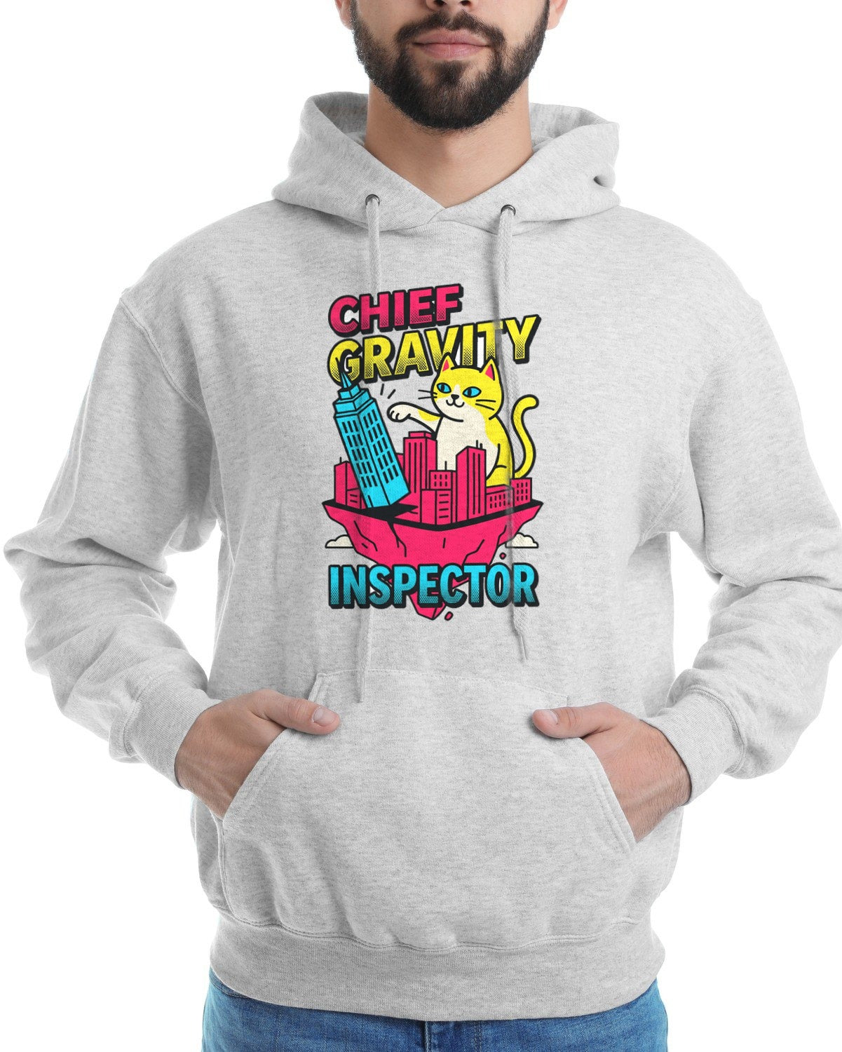 Chief Gravity Inspector Kaiju Cat Hoodie — lifestyle photo