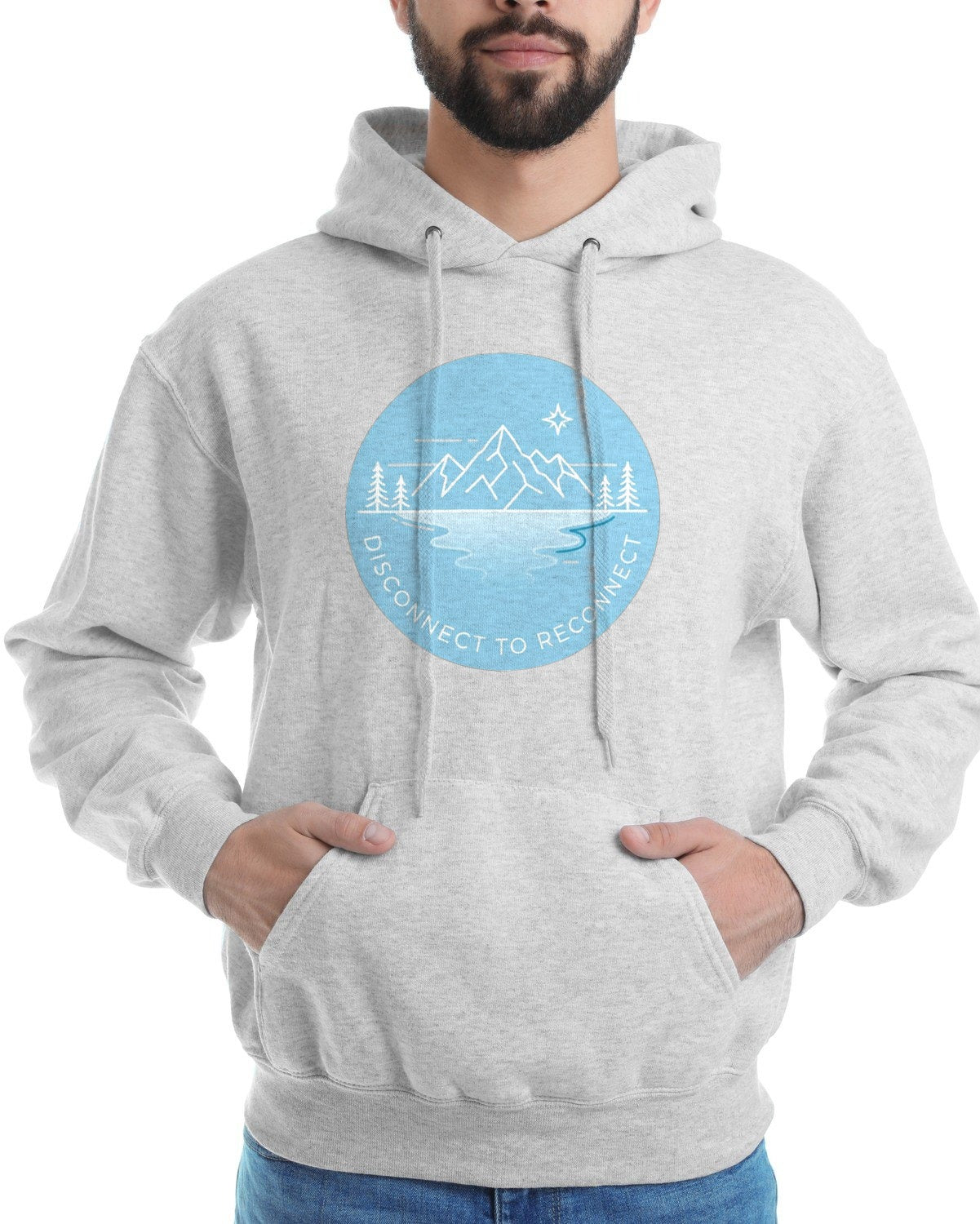 Unplugged Horizons: Glacier Escape Hoodie — lifestyle photo
