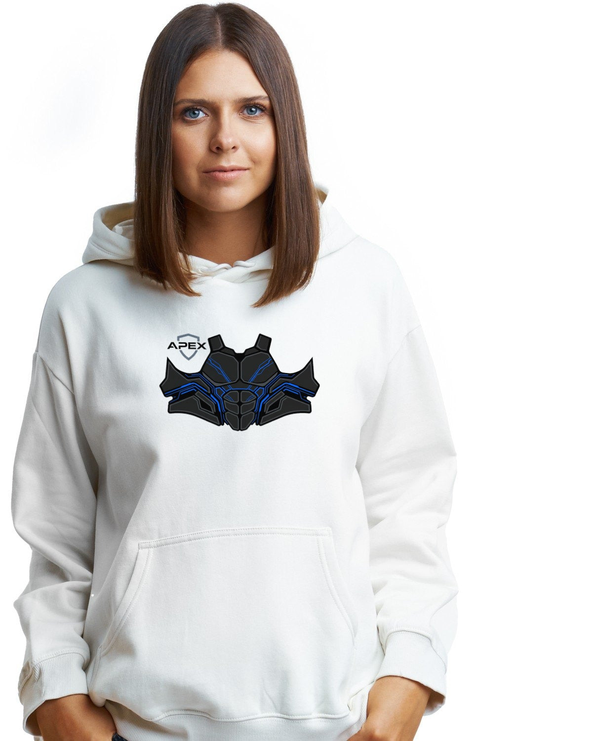 Apex Cybernetic Armor Compression Hoodie — lifestyle photo