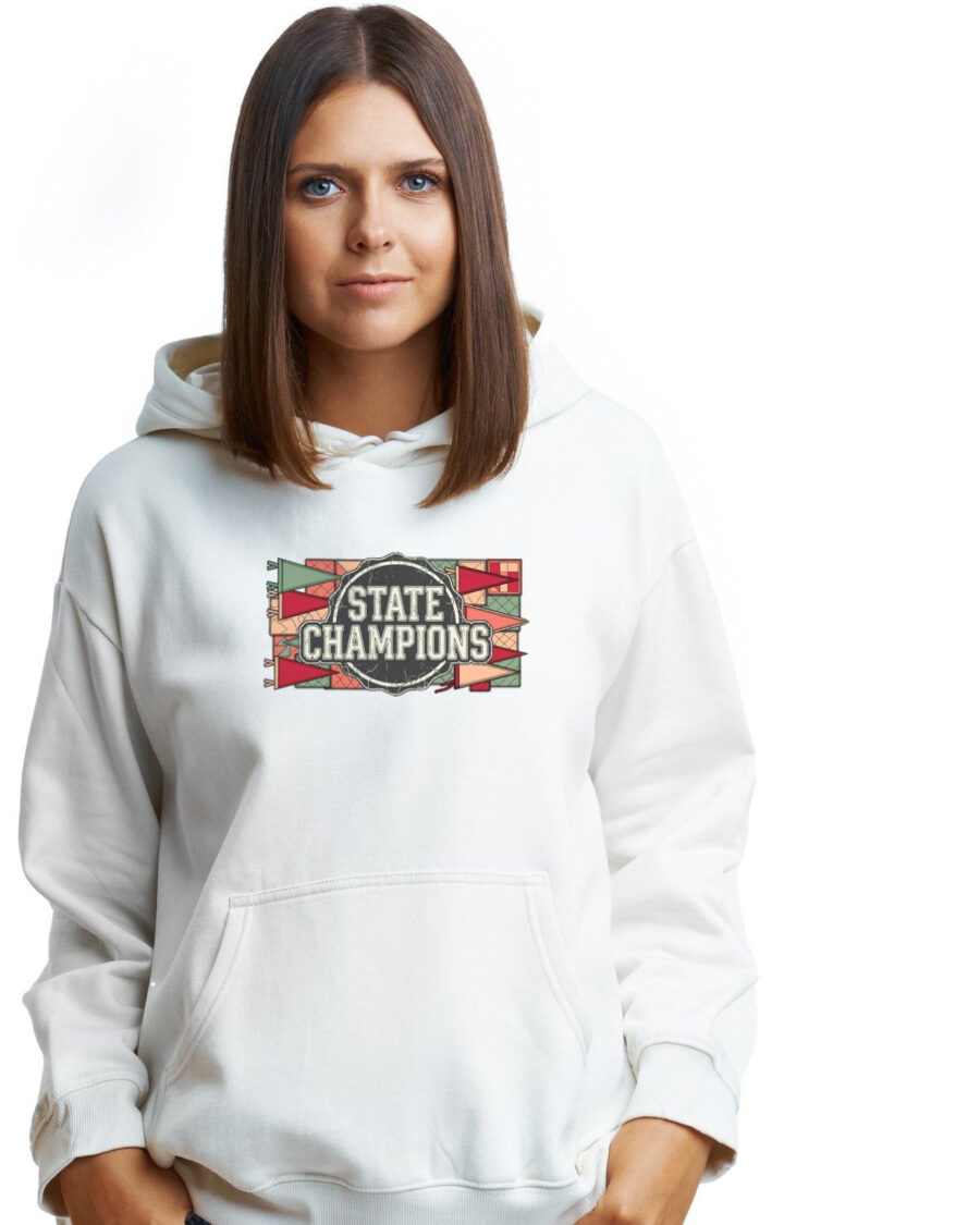Vintage Varsity Patchwork Tee Hoodie — lifestyle photo