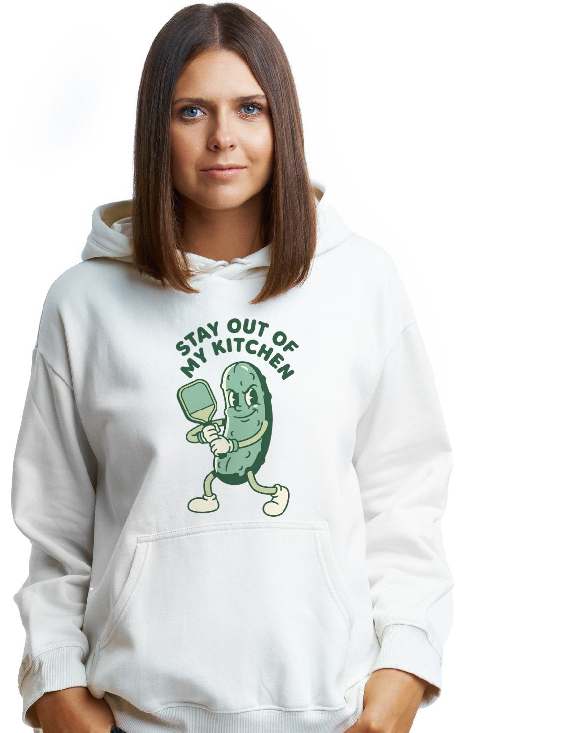 Stay Out Of My Kitchen Retro Mascot Hoodie — lifestyle photo