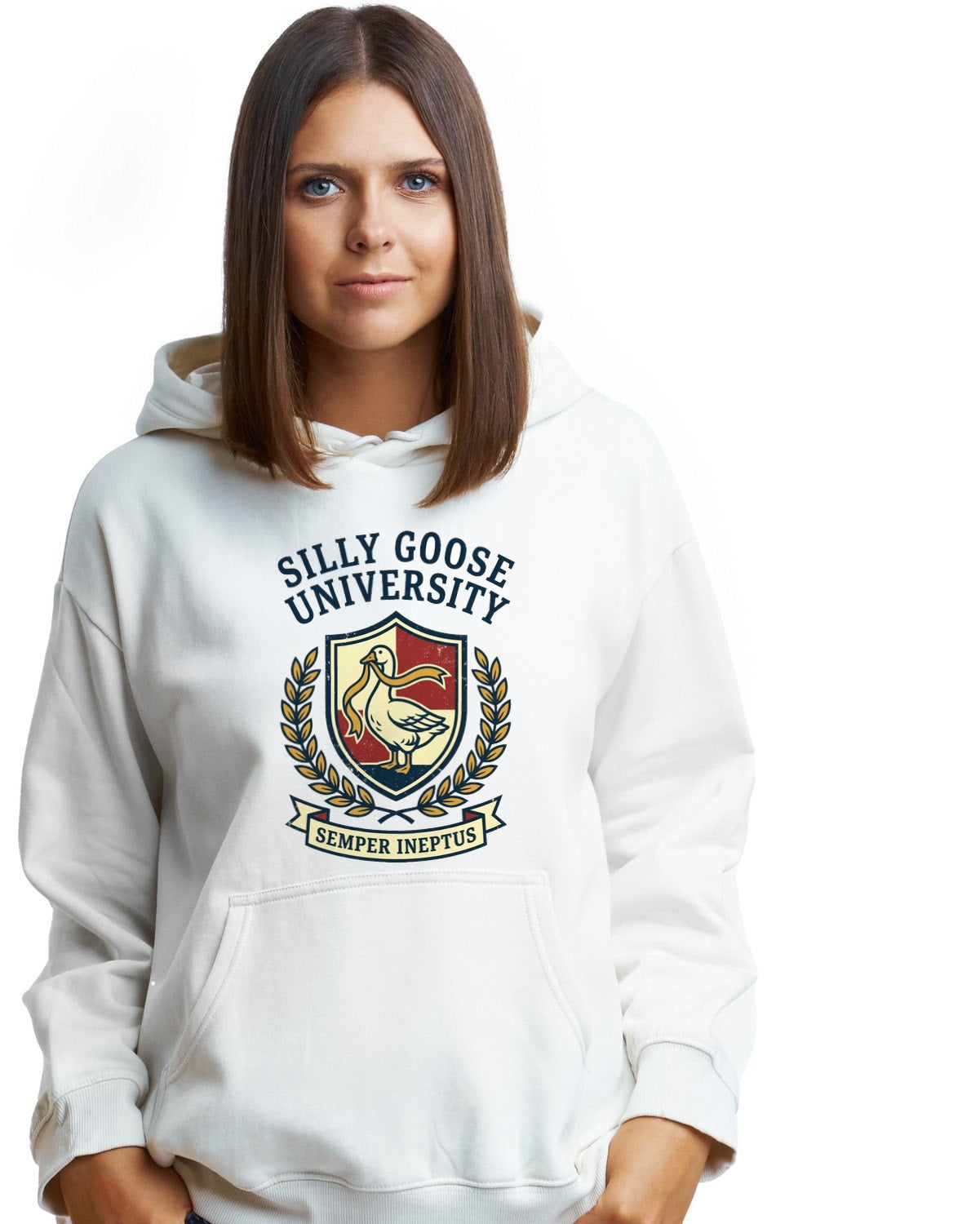 Silly Goose Univ Alumni Crest Hoodie — lifestyle photo