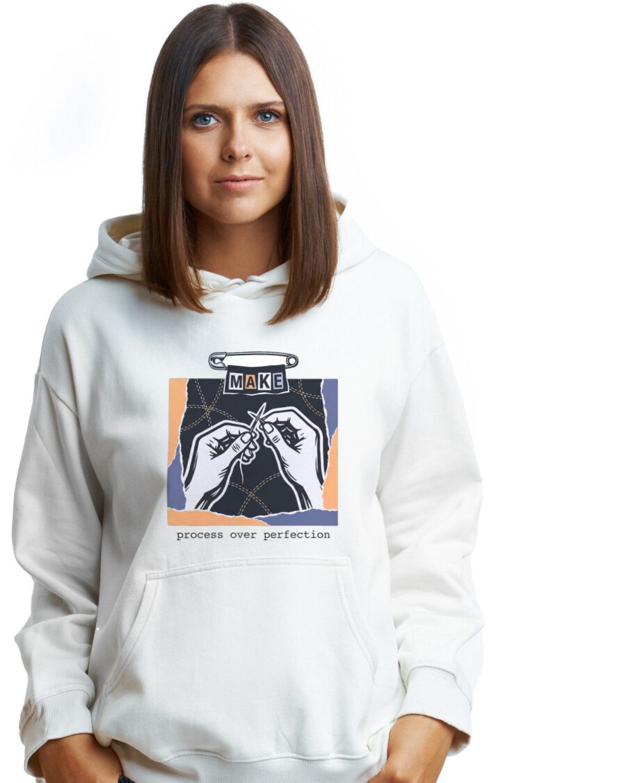 Mended By Hand Hoodie — lifestyle photo