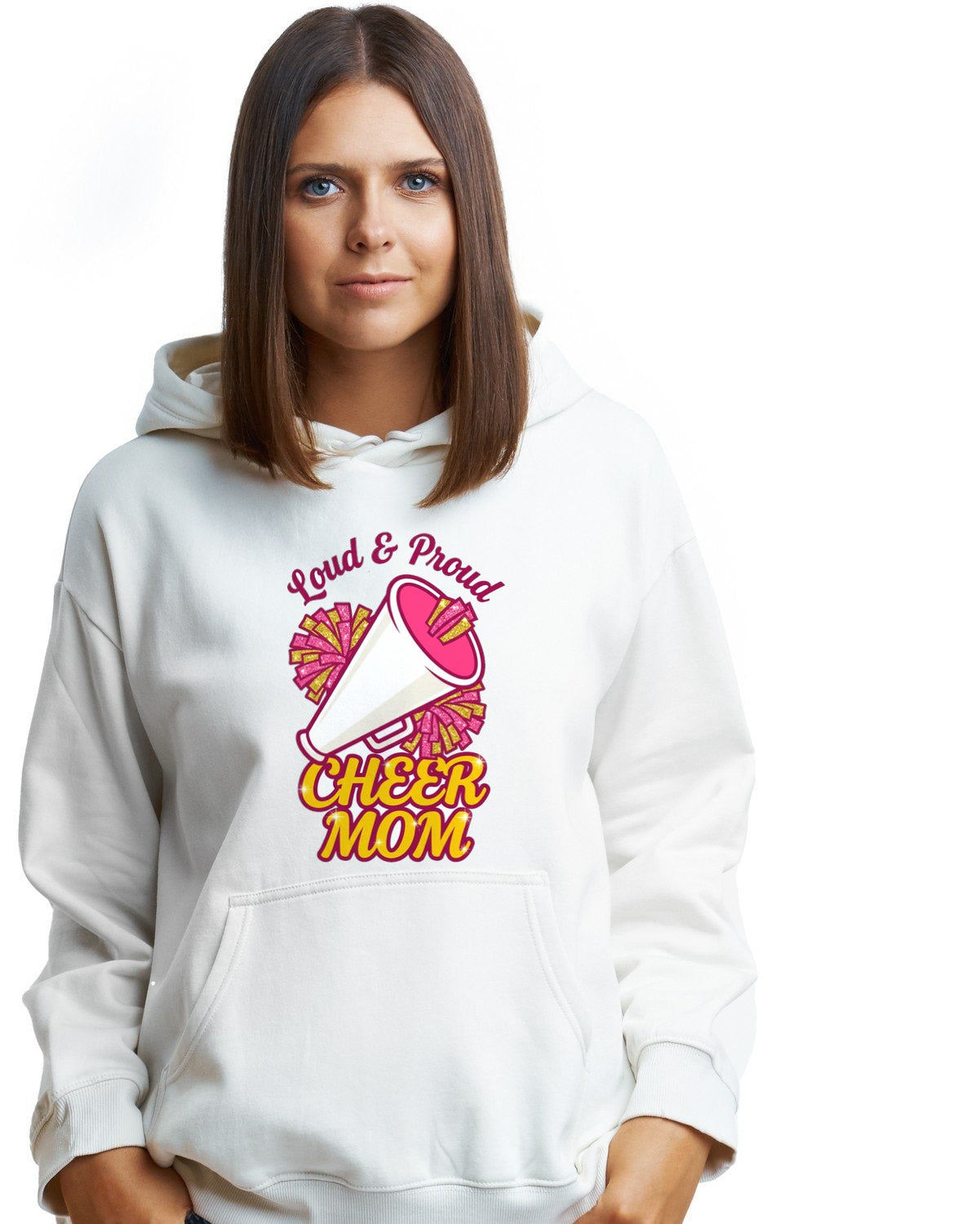 Loud And Proud Cheer Mom Hoodie — lifestyle photo
