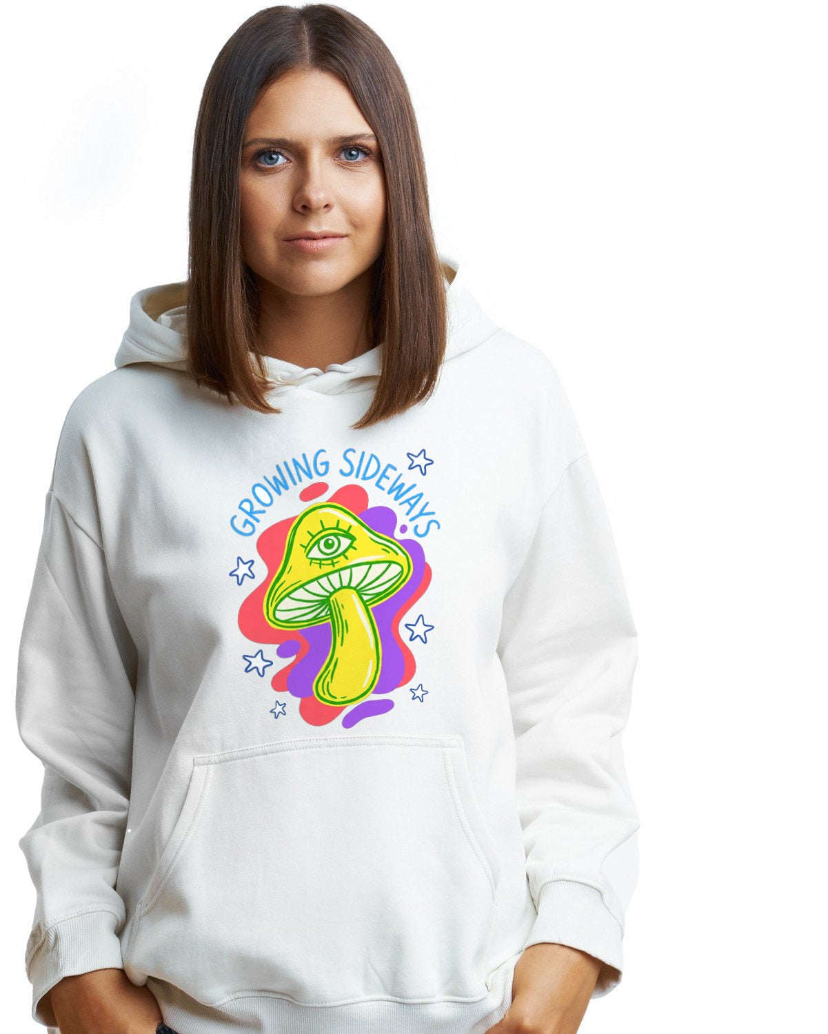 Happy Little Weirdo Mushroom Tee Hoodie — lifestyle photo
