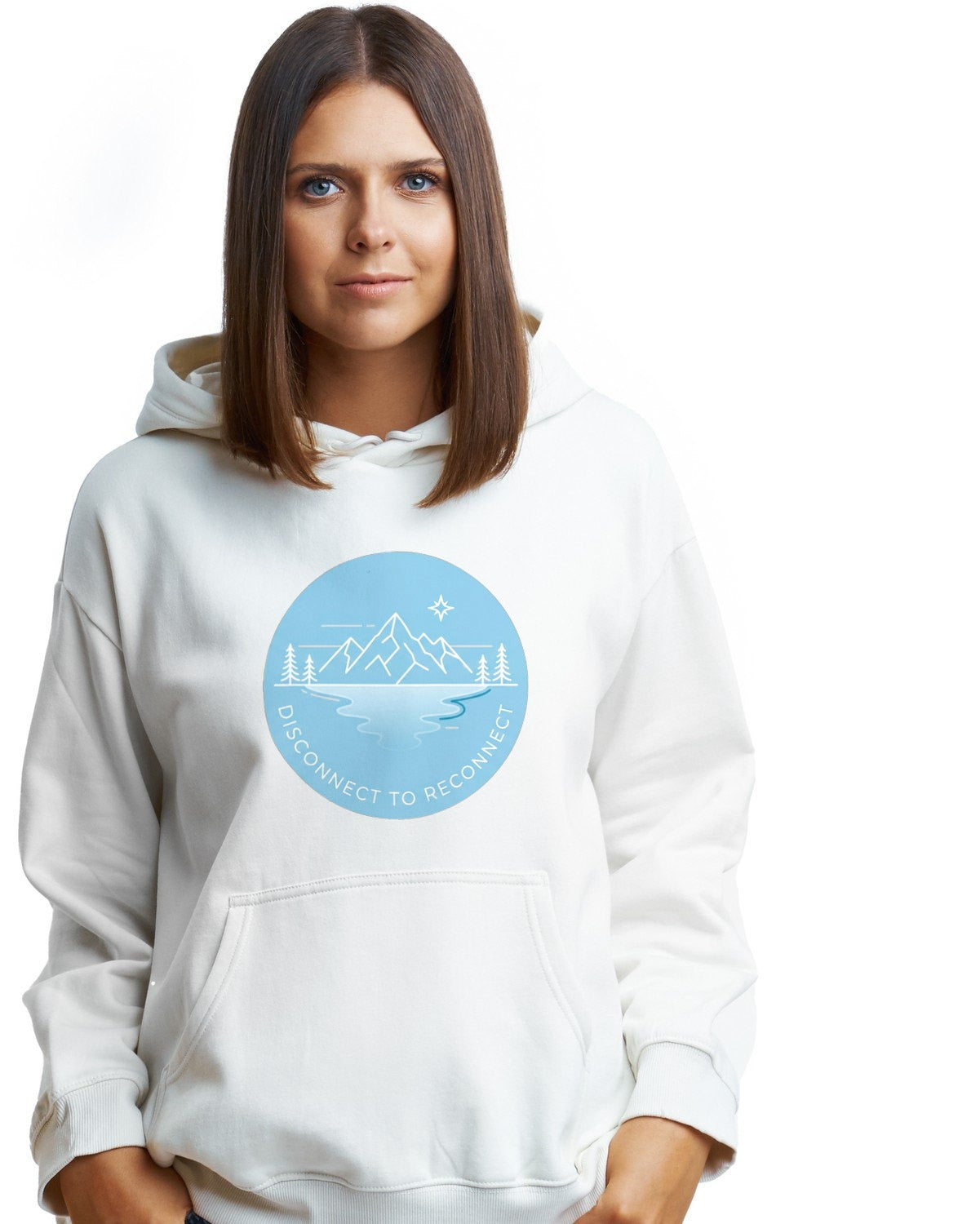 Unplugged Horizons: Glacier Escape Hoodie — lifestyle photo