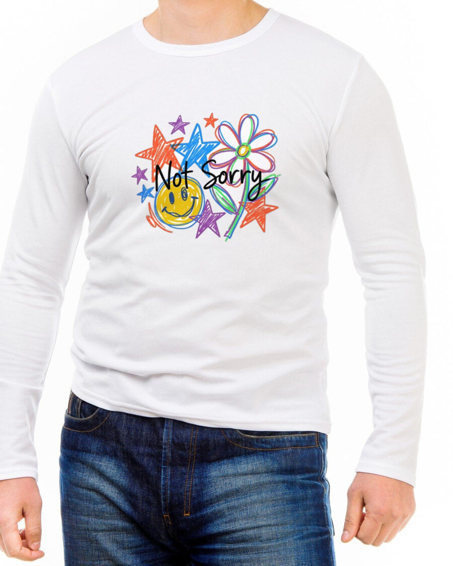 Scribble Your Own Rules Doodle Tee Long Sleeve — lifestyle photo