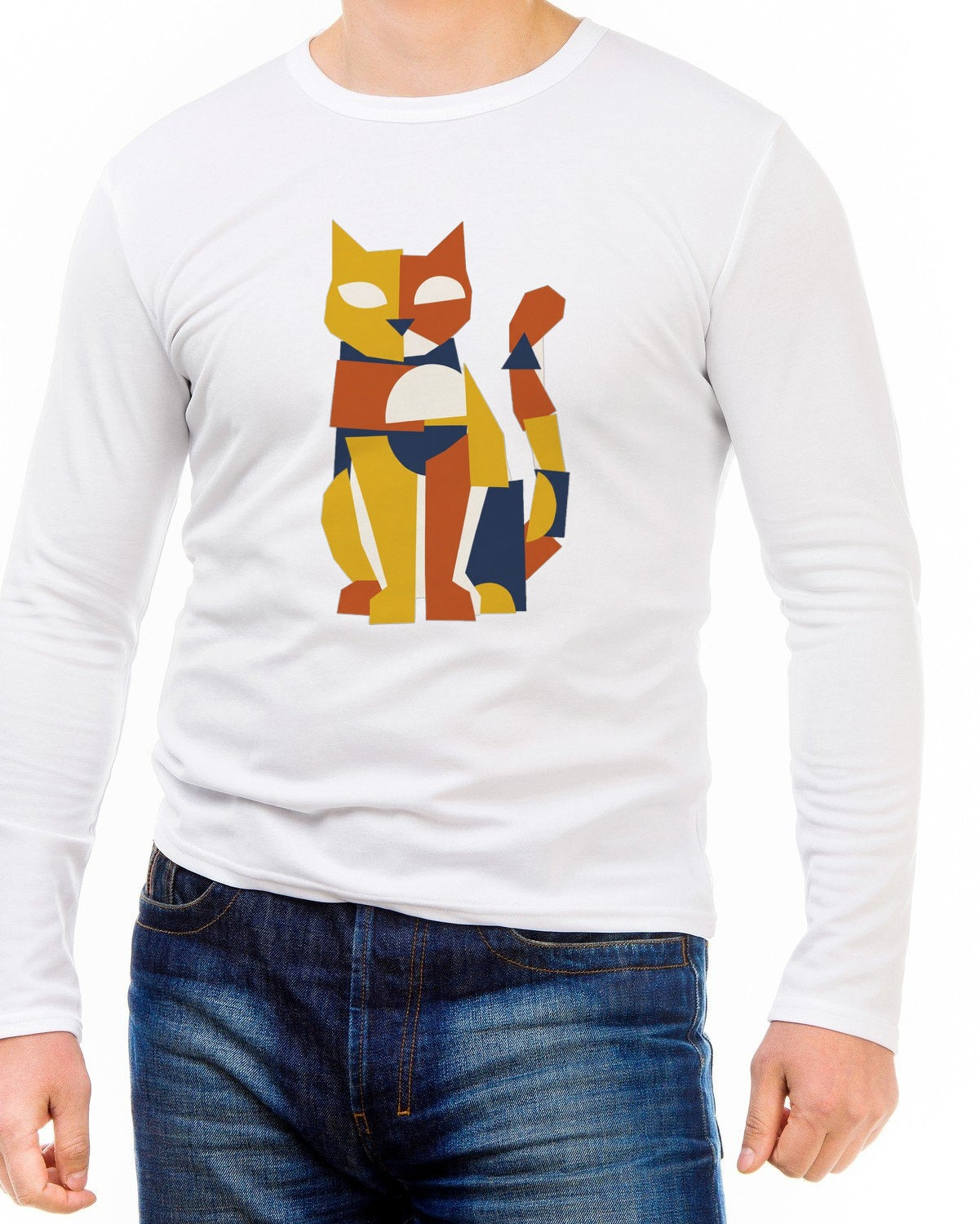 Avant-Garde Paper Cutout Feline Long Sleeve — lifestyle photo
