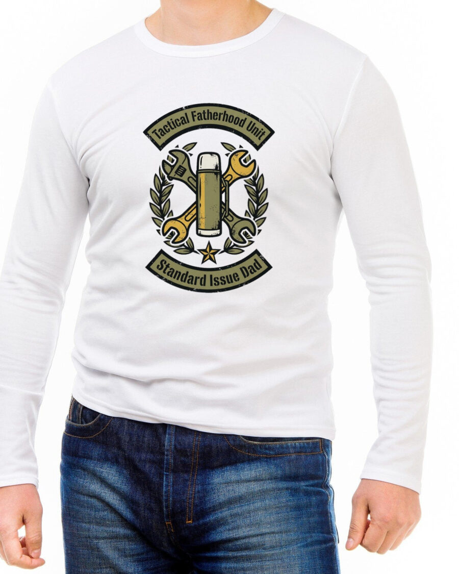 Tactical Fatherhood Unit Vintage Insignia Long Sleeve — lifestyle photo