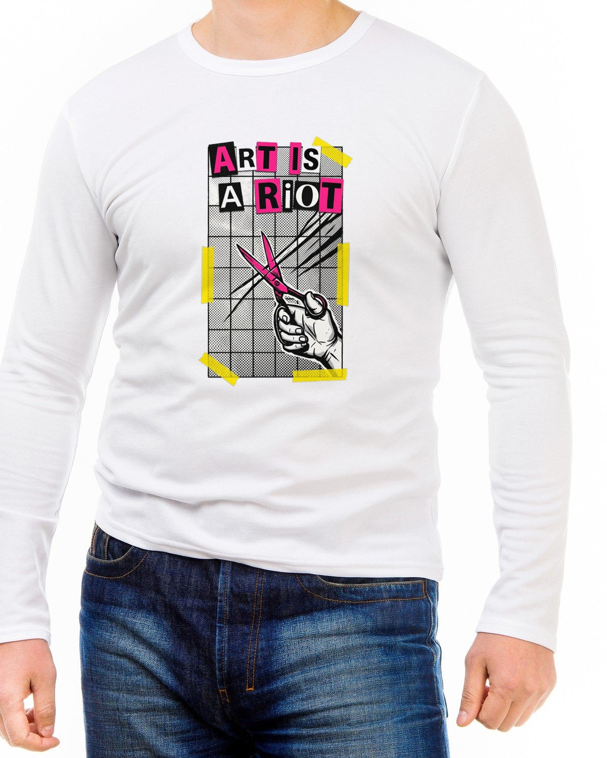 Cut Paste Rebel Zine Manifesto Long Sleeve — lifestyle photo