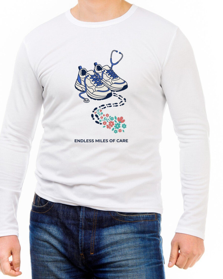 Miles of Care Floral Sneaker Long Sleeve — lifestyle photo