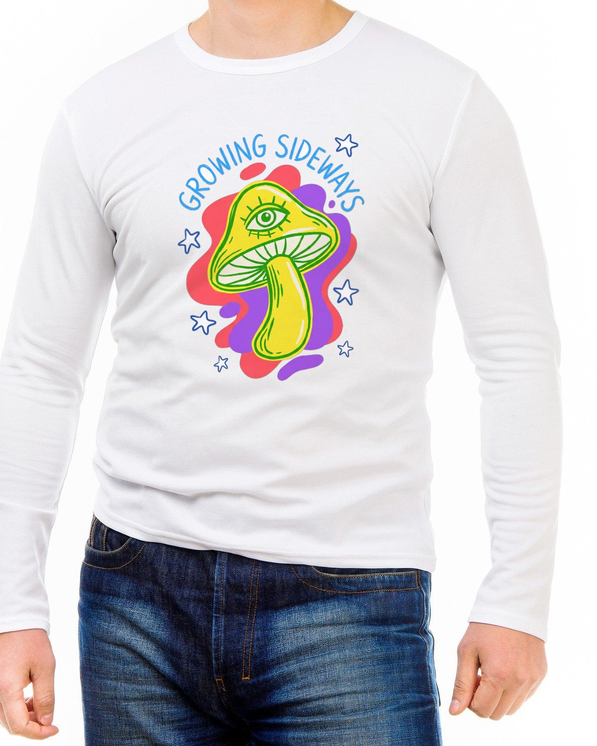 Happy Little Weirdo Mushroom Tee Long Sleeve — lifestyle photo
