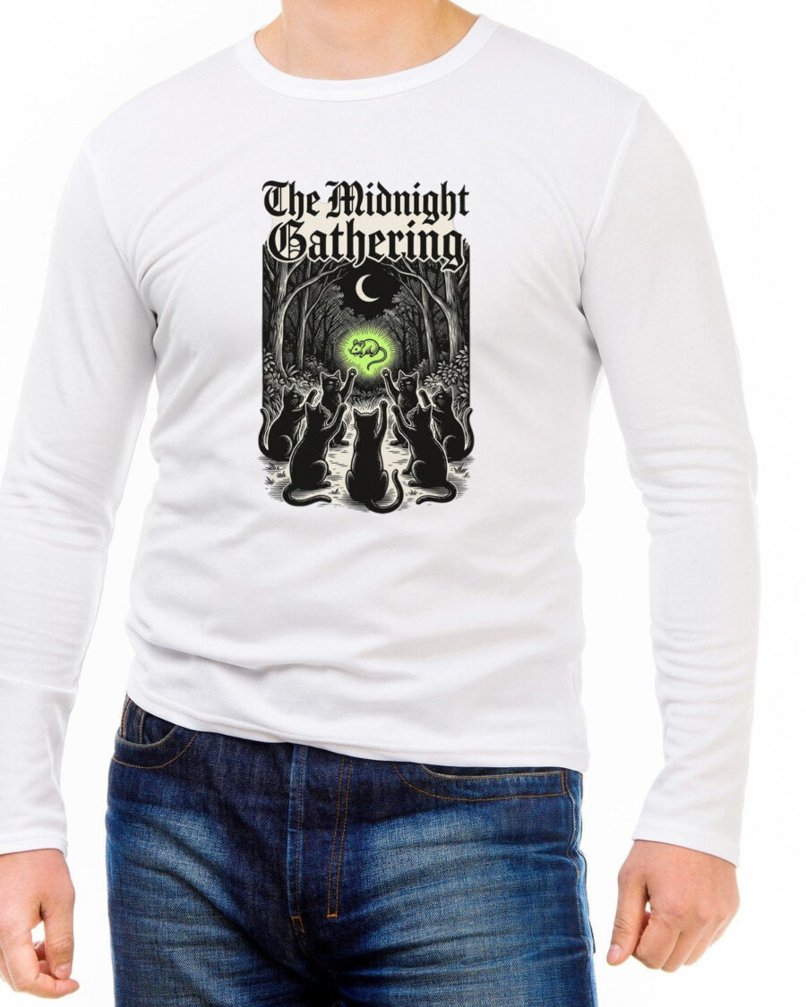 Midnight Coven Catnip Ritual Tee Long Sleeve — lifestyle photo