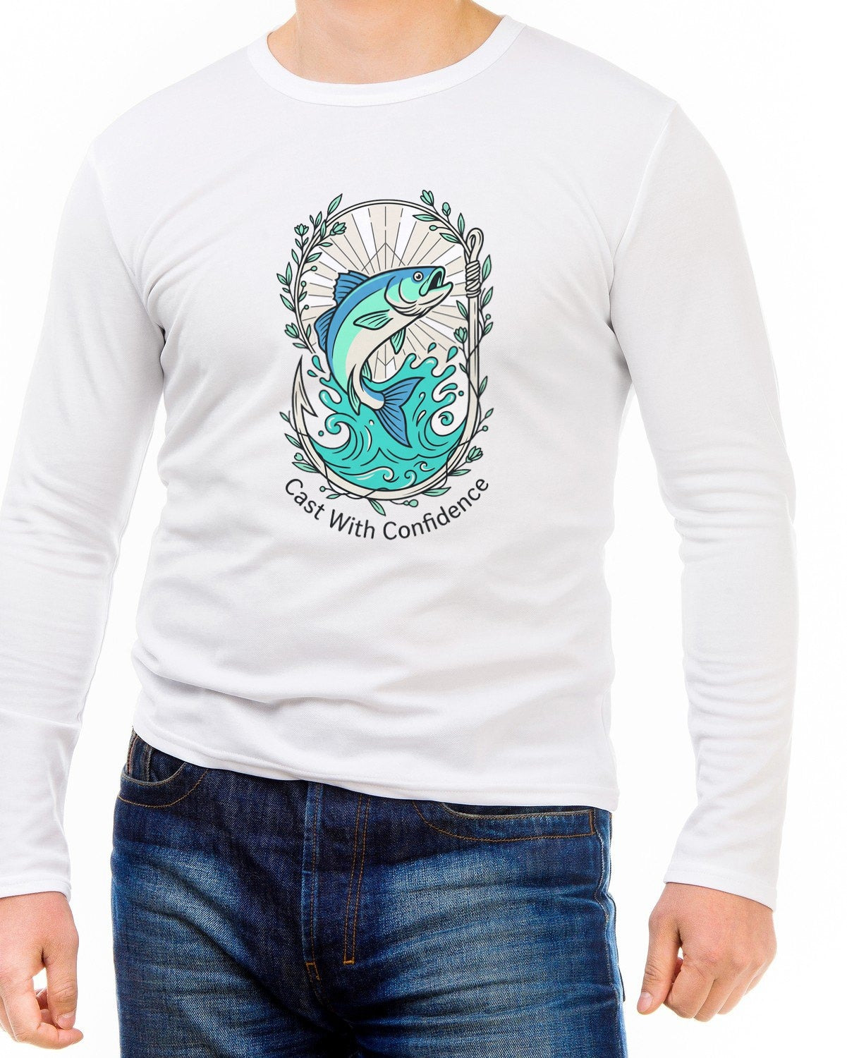 Reel Strength Floral Hook Fishing Long Sleeve — lifestyle photo