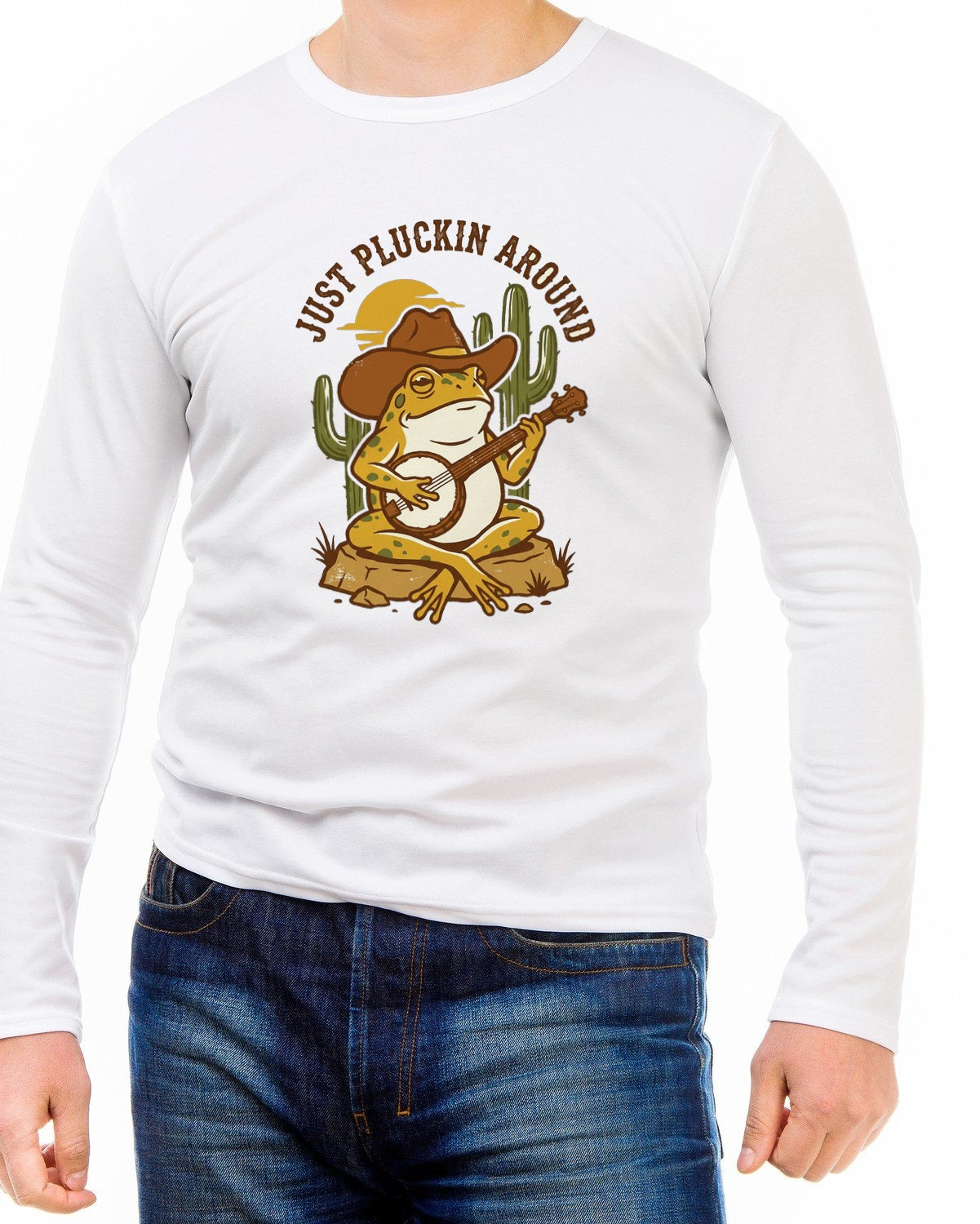 Desert Strummer Cowboy Toad Long Sleeve — lifestyle photo