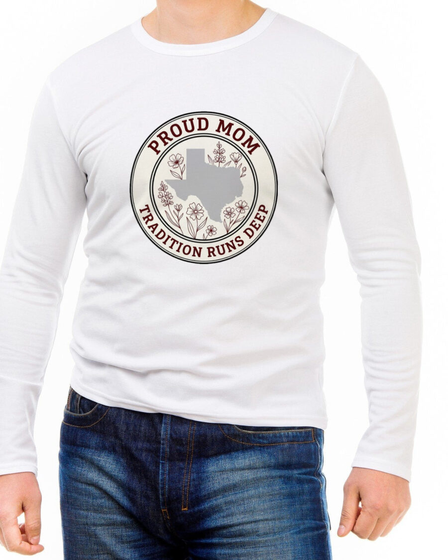 Maroon Tradition Proud Mom Seal Long Sleeve — lifestyle photo