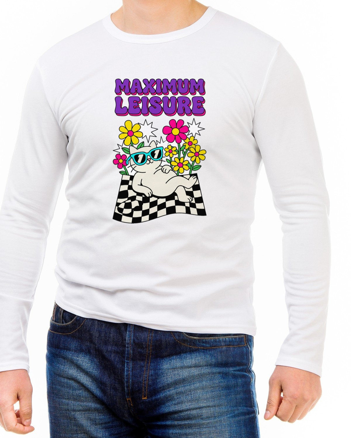 Maximum Leisure Psychedelic Cat Long Sleeve — lifestyle photo