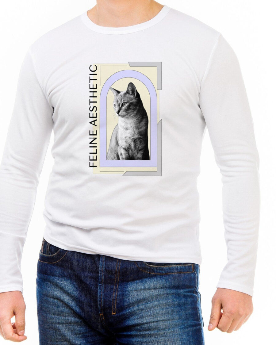 Editorial Feline Chic Portrait Long Sleeve — lifestyle photo