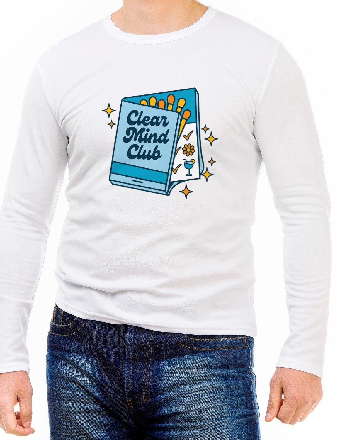 Clear Mind Club Retro Matchbook Long Sleeve — lifestyle photo