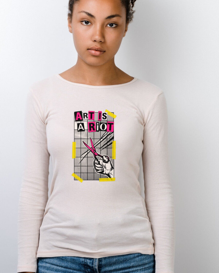Cut Paste Rebel Zine Manifesto Long Sleeve — lifestyle photo