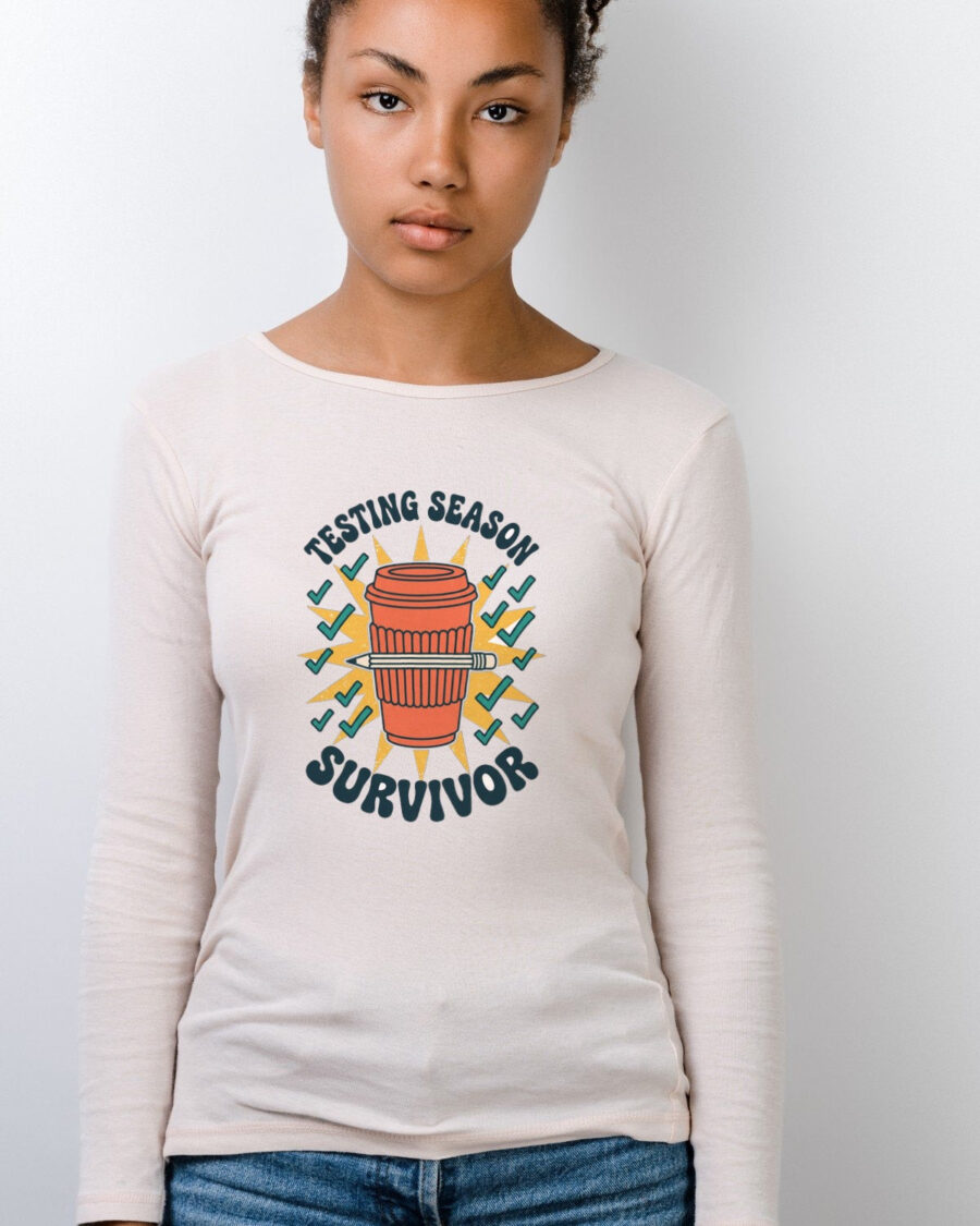 Testing Season Survivor Groovy Cup Long Sleeve — lifestyle photo