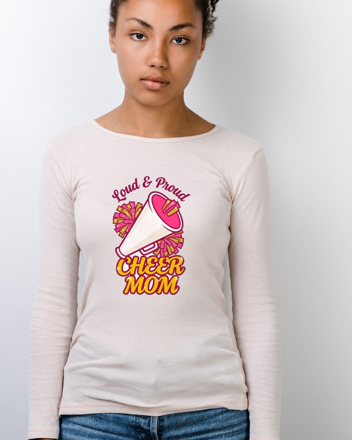 Loud And Proud Cheer Mom Long Sleeve — lifestyle photo