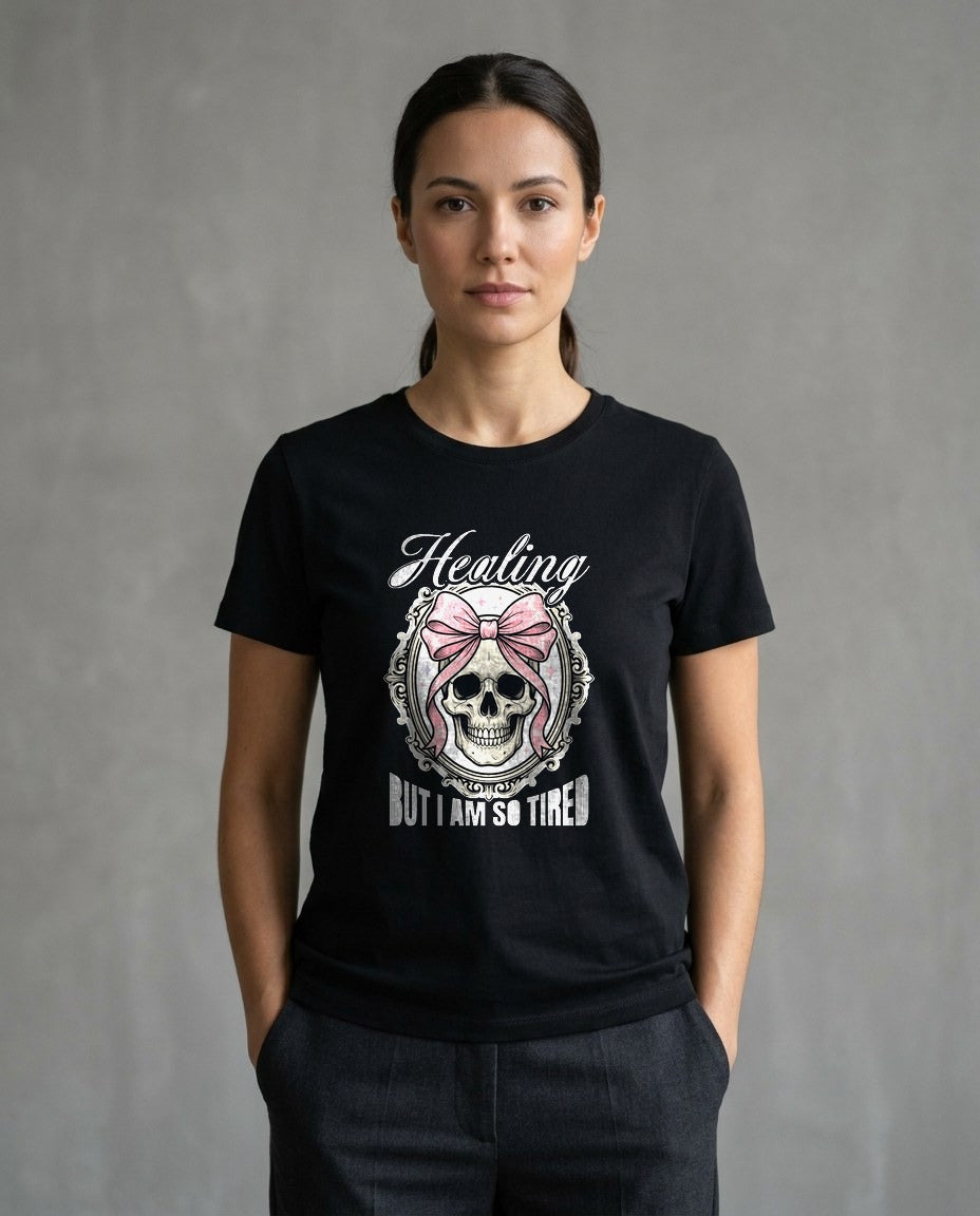 Healing But Exhausted Coquette Skull — lifestyle photo