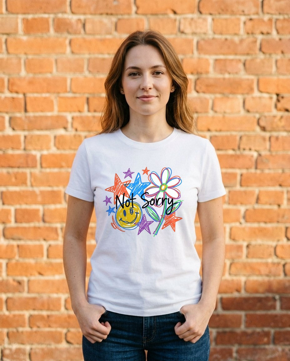 Scribble Your Own Rules Doodle Tee — lifestyle photo