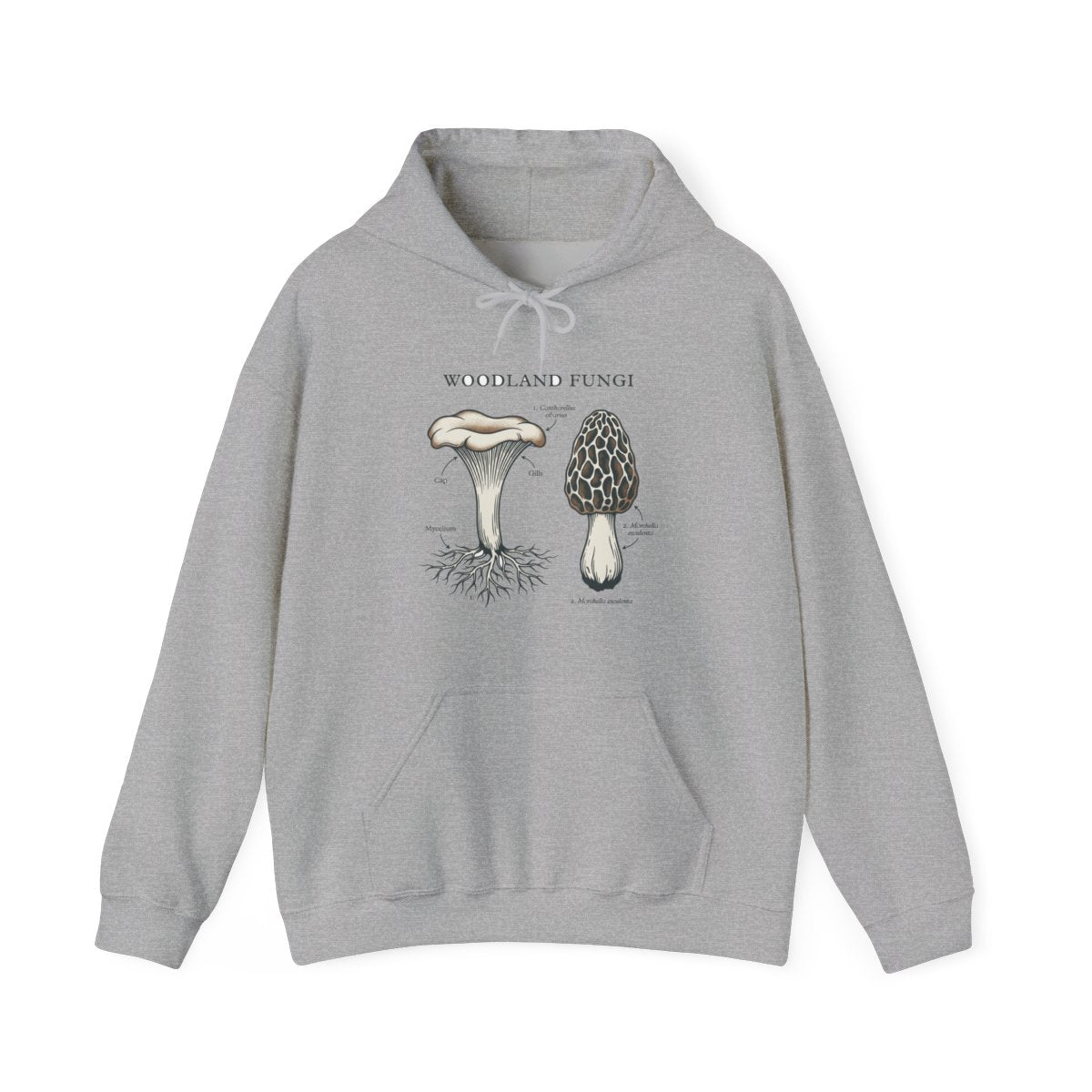 Forager's Guide To Woodland Fungi Hoodie — lifestyle photo