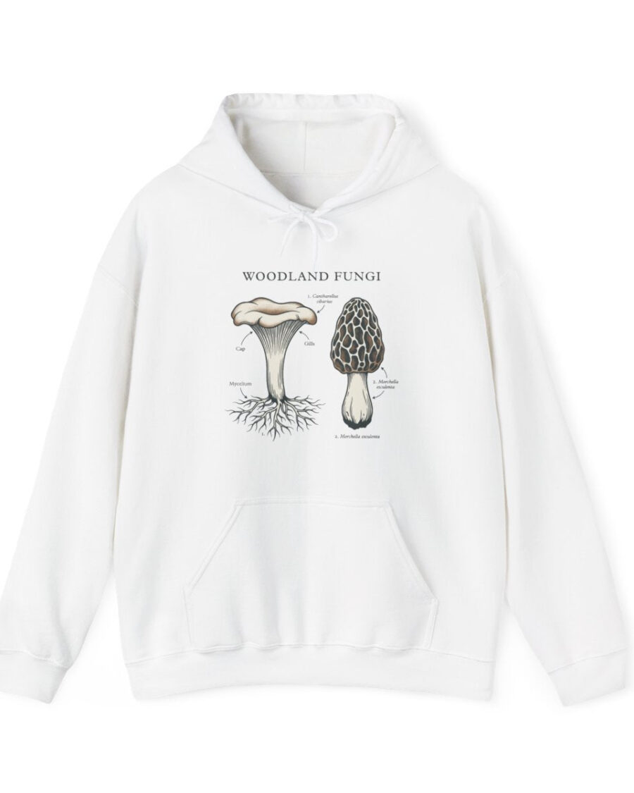 Forager's Guide To Woodland Fungi Hoodie — lifestyle photo