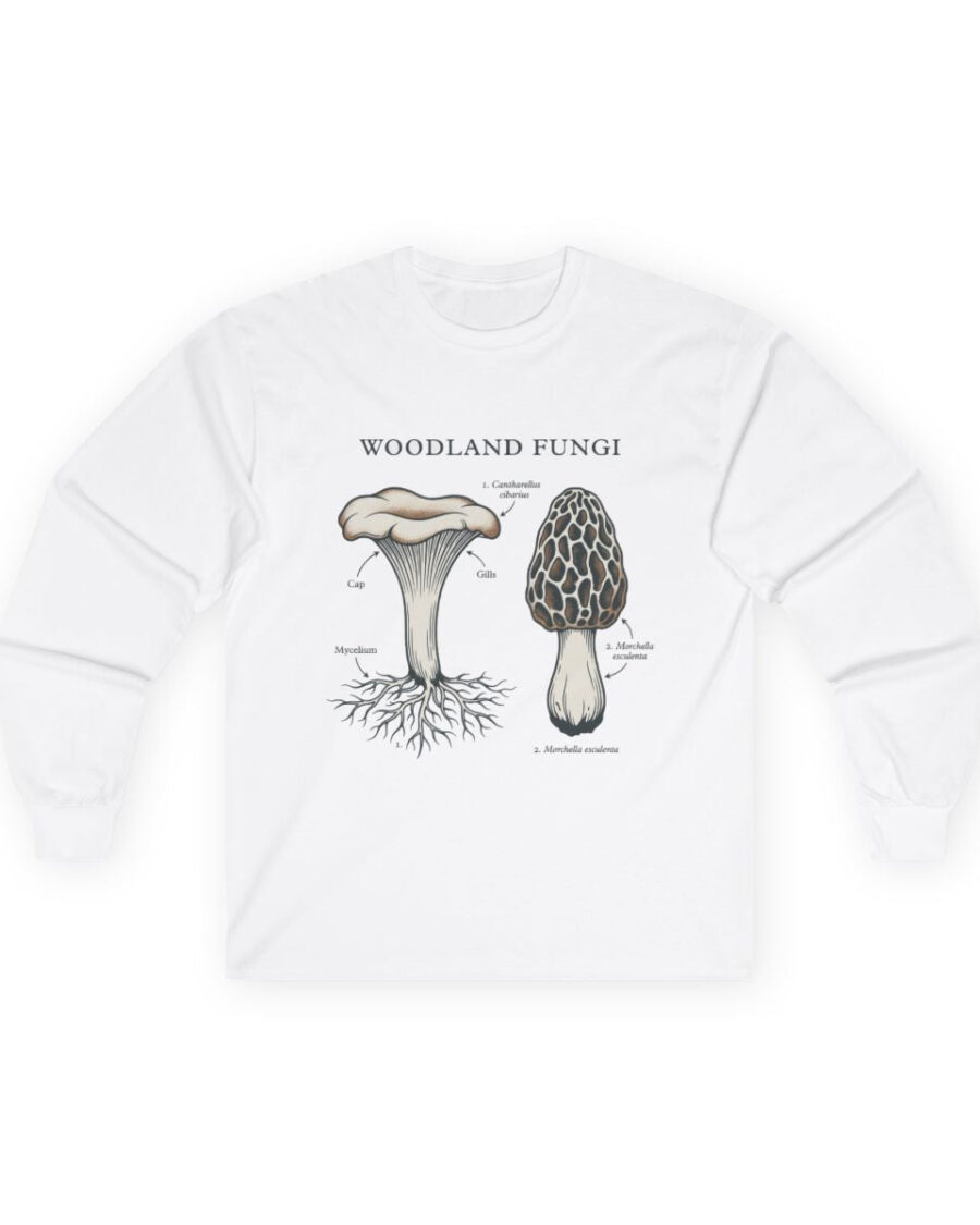 Forager's Guide To Woodland Fungi Long Sleeve — lifestyle photo