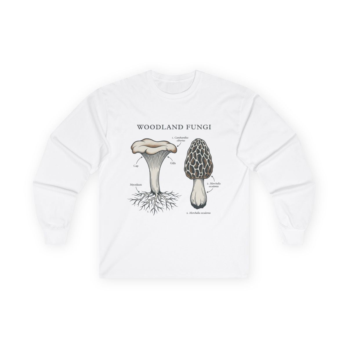 Forager's Guide To Woodland Fungi Long Sleeve — lifestyle photo