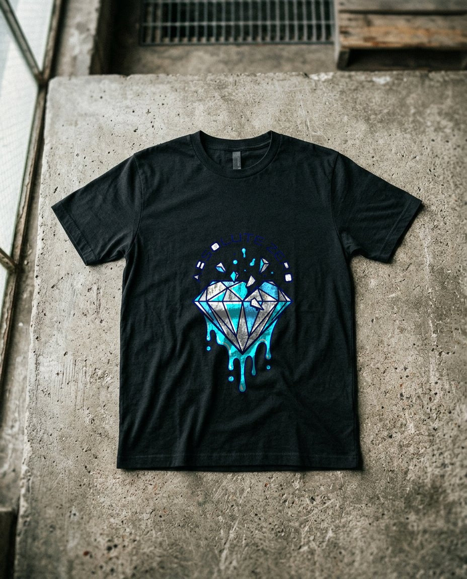 Absolute Zero Chrome Drip Tee — lifestyle photo