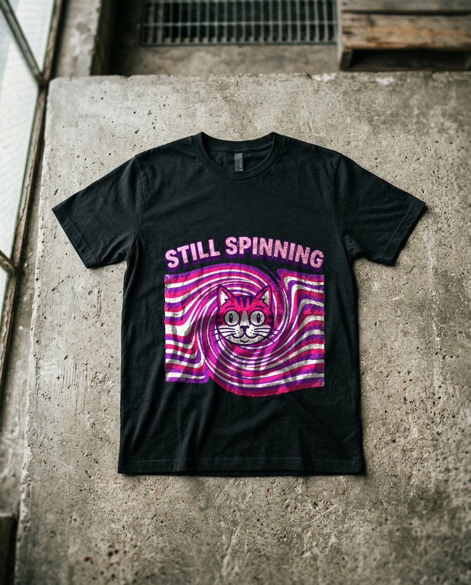 Dizzy Whiskers Spiral Stripe Illusion — lifestyle photo