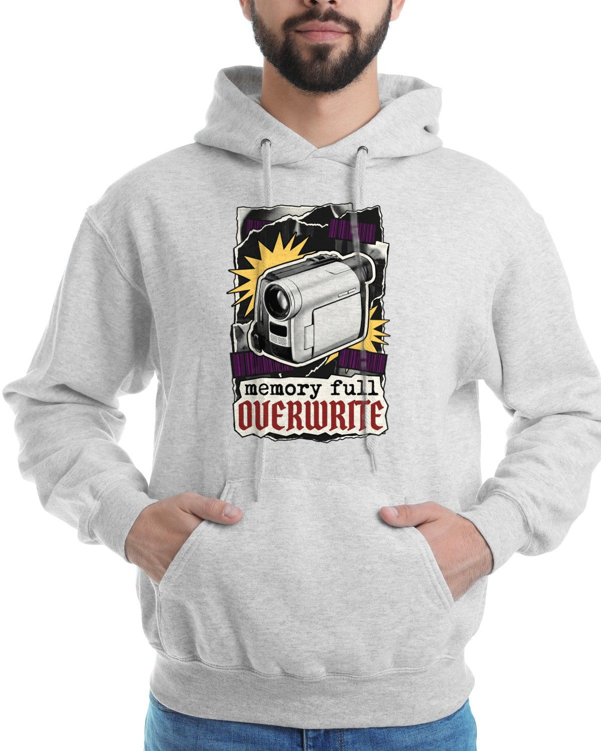 Analog Memory Overwrite Collage Hoodie — lifestyle photo