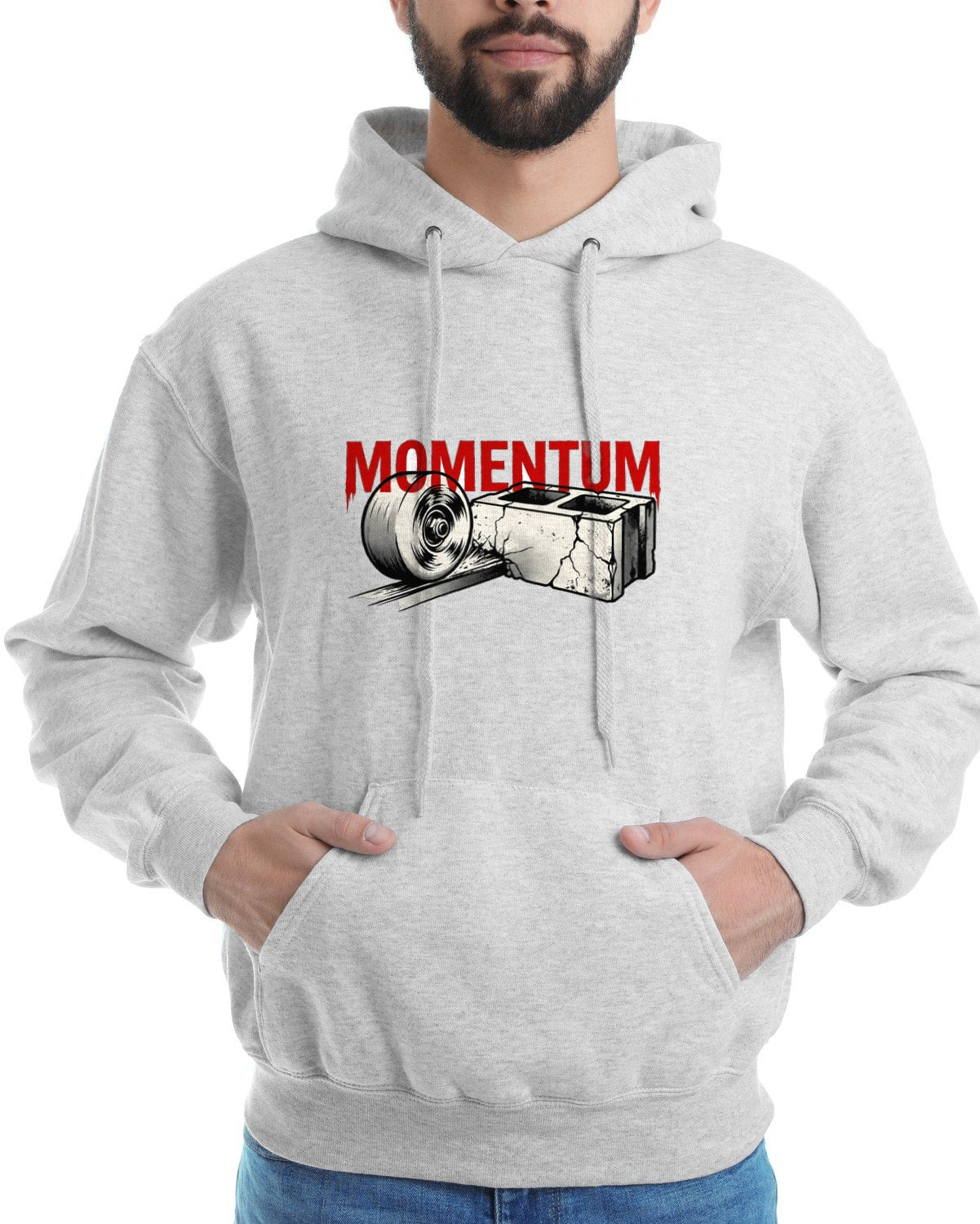 Shattered Concrete Gothic Sleeve Tee Hoodie — lifestyle photo