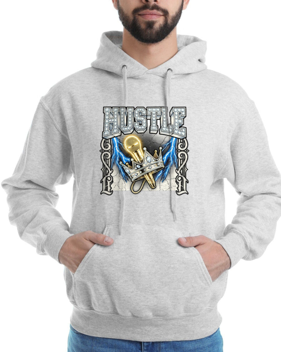 Diamond Era Hustle Bootleg Collage Hoodie — lifestyle photo