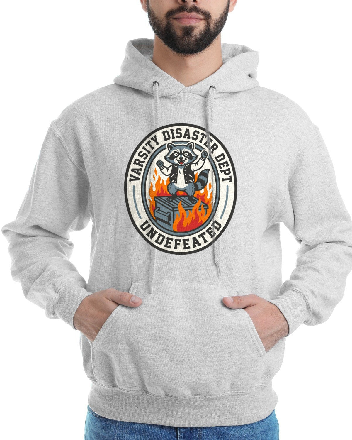 Varsity Disaster Dept Mascot Badge Hoodie — lifestyle photo