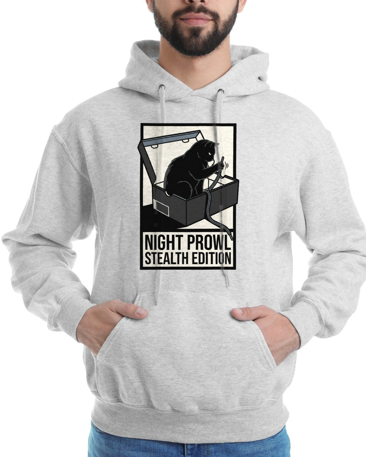 Stealth Edition Feline Box Logo Hoodie — lifestyle photo