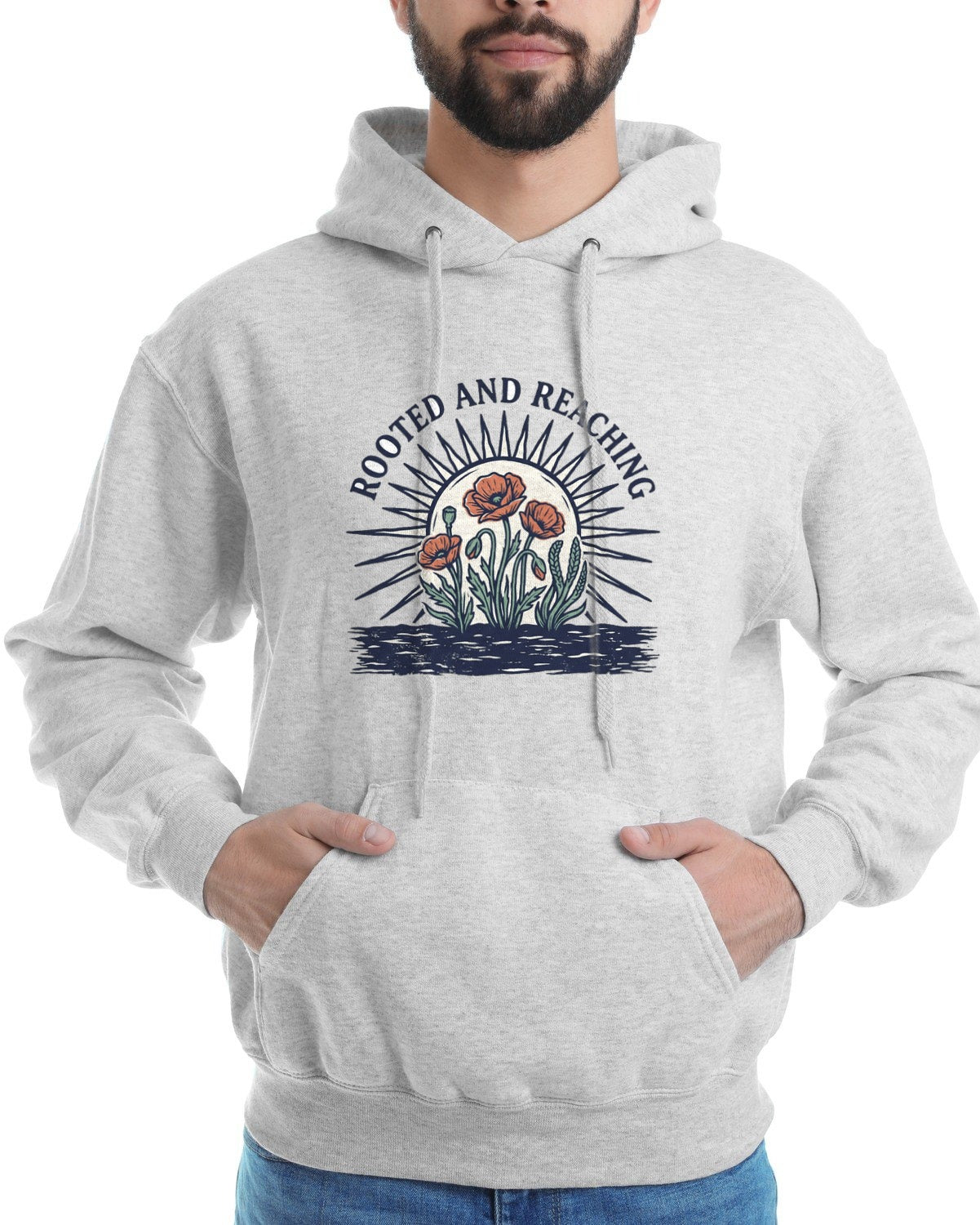 Rooted In Sunlight Carved Poppy Hoodie — lifestyle photo
