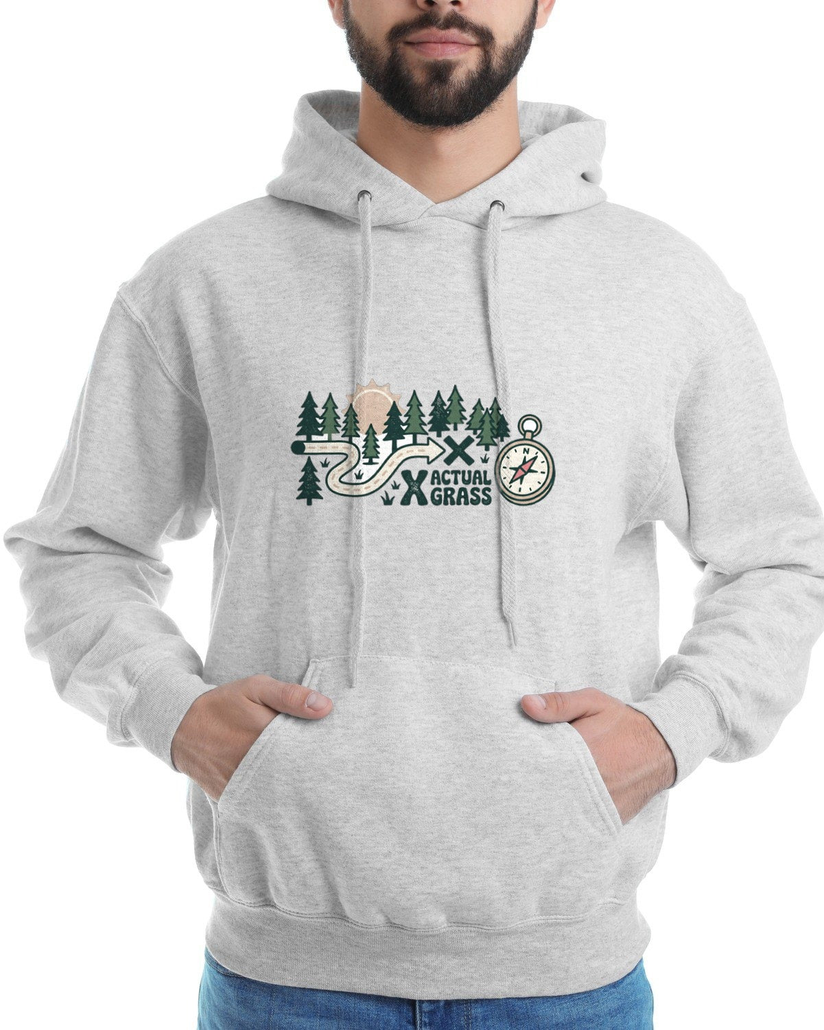 The Great Grass Touching Expedition Hoodie — lifestyle photo