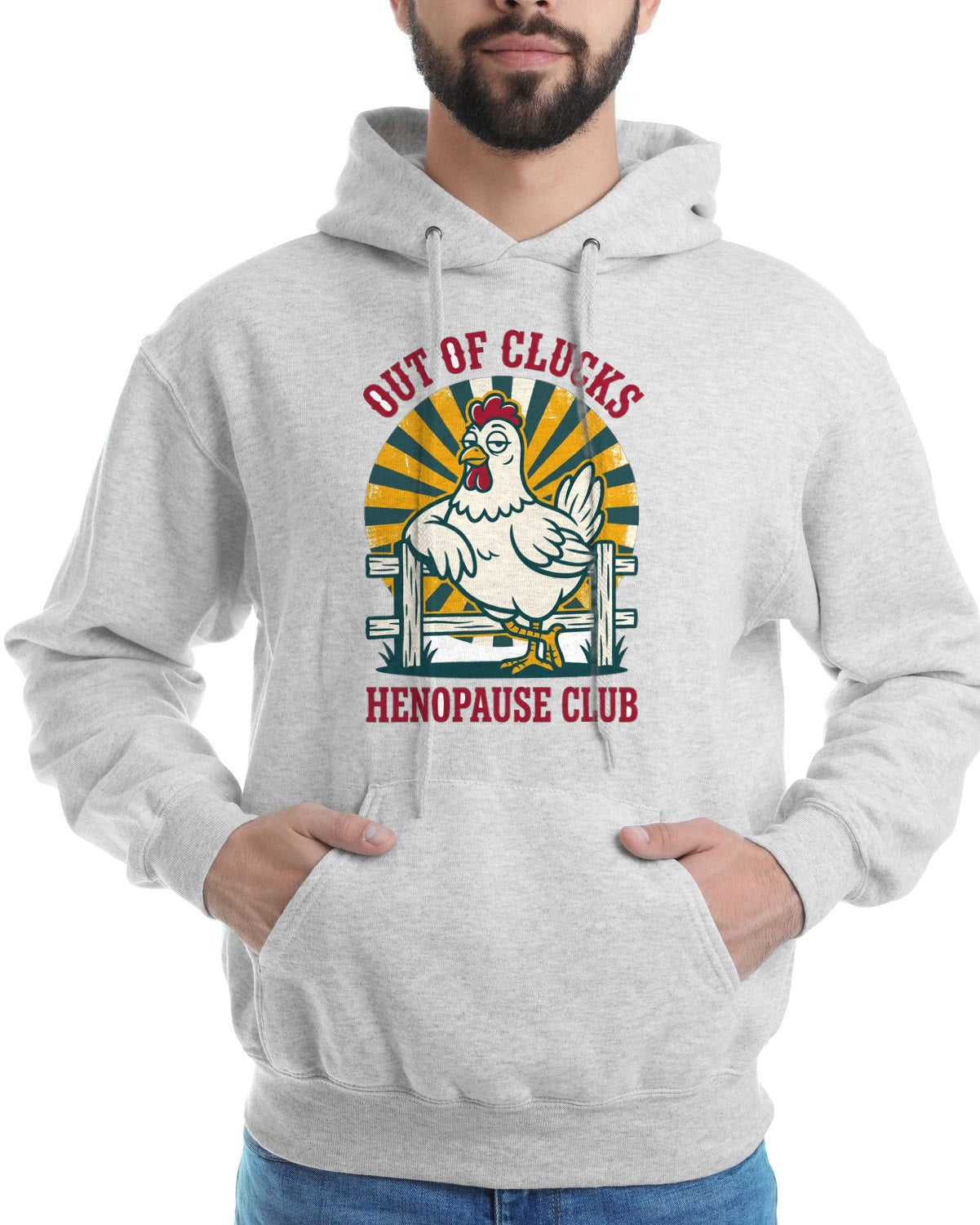 Out Of Clucks Henopause Club Hoodie — lifestyle photo